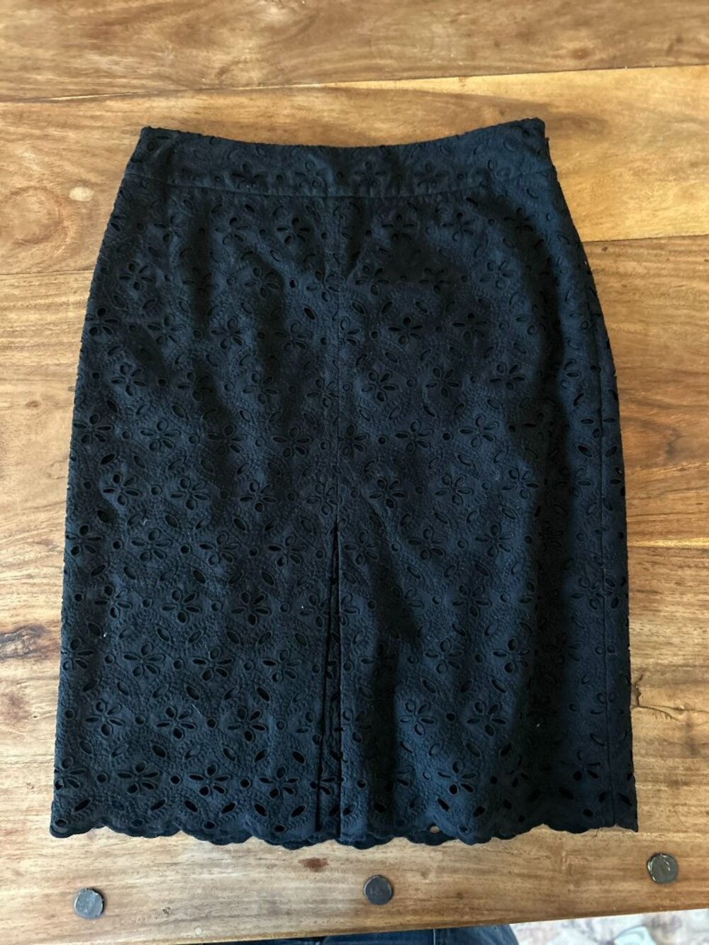 Talbots Mid length Skirt with Cute Black floral designs